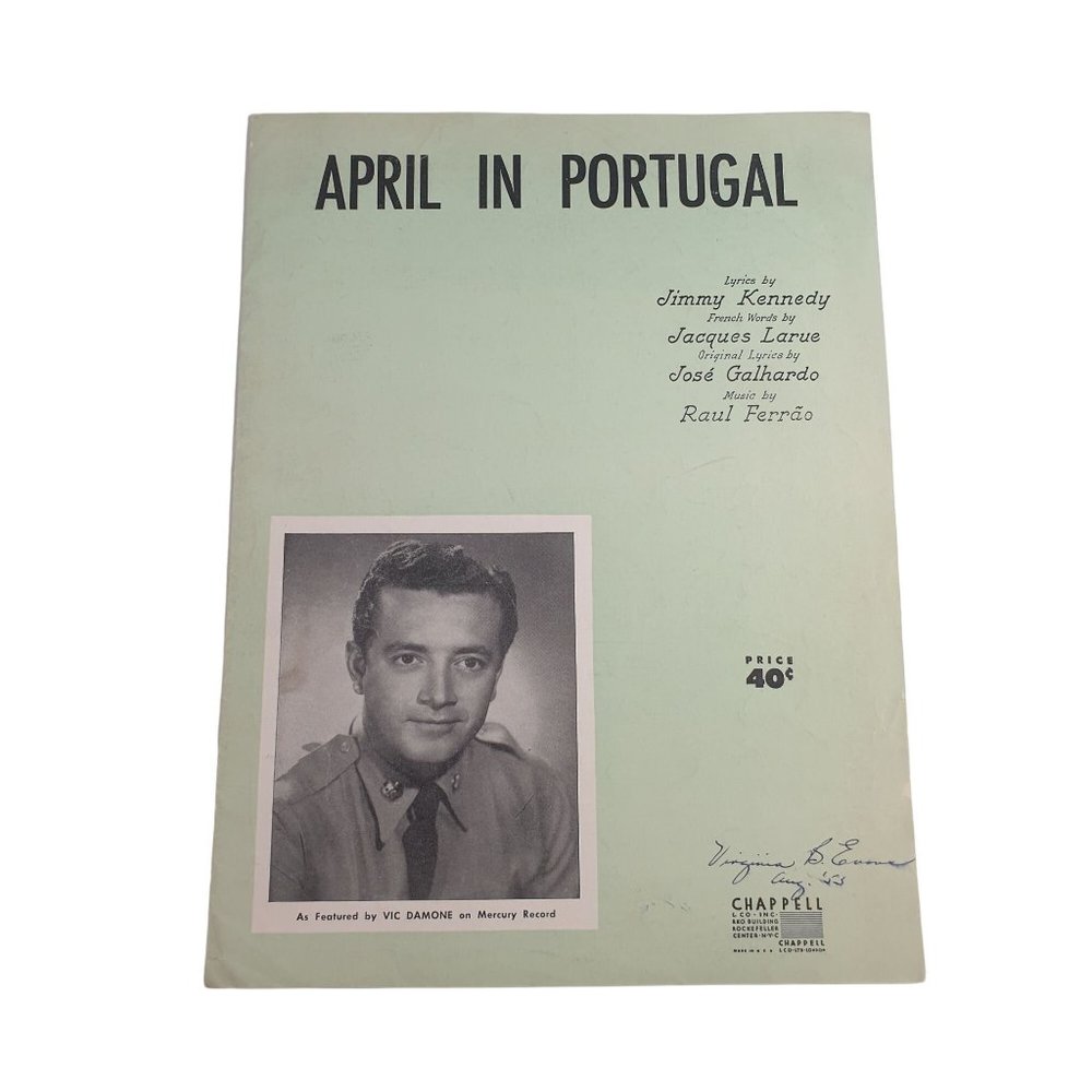 April In Portugal 1953 Vintage Sheet Music Piano Guitar Voice Easy Listening